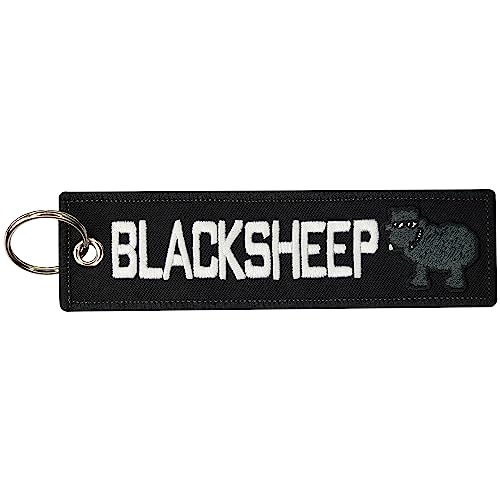 Black Sheep schwarzes Schaf gestickter Schlüsselanhänger Keychain Aufnäher Patch von Patch
