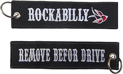 Rockabilly Remove Before Drive Biker Aufnäher gestickter Schlüsselanhänger Patch von Patch