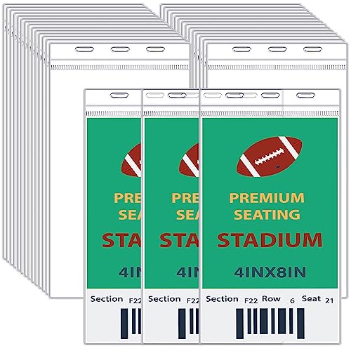 Patelai 10,2 x 20,3 cm Kunststoff Ausweishalter Bulk Clear Vinyl ID Protector Sleeves Card Ticket Credential Badge Sleeves Vertical Waterproof Badge Holder Namensschild Halter für Sportveranstaltungen von Patelai