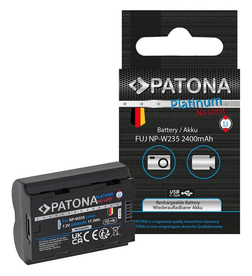 Patona 1x 1371 (Akku mit USB-C Eingang für die Fujifilm XT4 / X-T4 kompatibel Kamera-Akku NP-W235 Patona 1x 1371 (Akku mit USB-C Eingang für die Fujifilm XT4 / X-T4 kompatibel Kamera-Akku NP-W235 von Patona