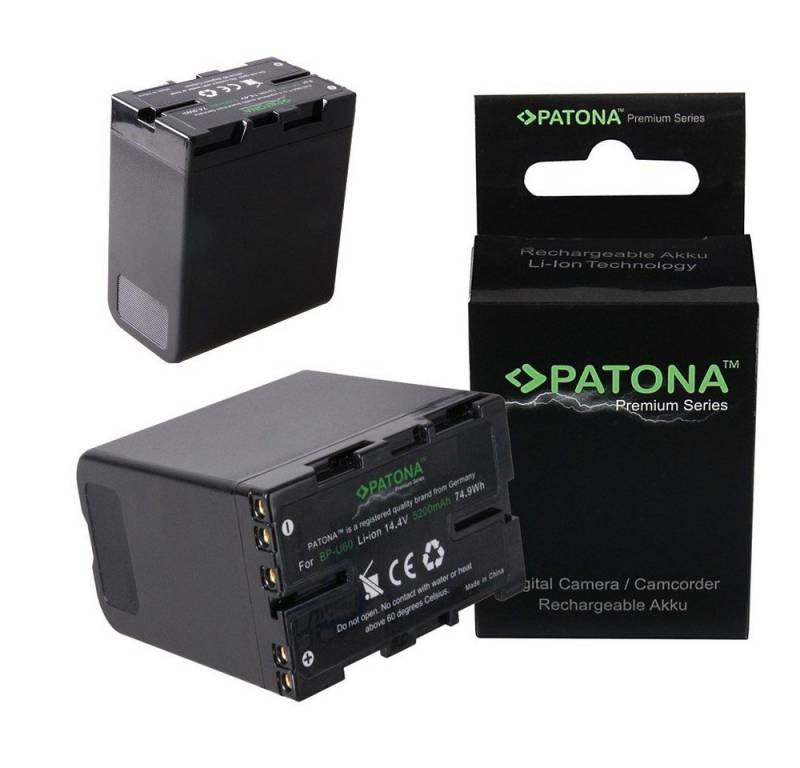 Patona Akku für Sony BP-U60 Kamera-Akku Ersatzakku Kameraakku 5200 mAh (14,4 V, 2 St), PMW PMW100 PMW-100 PMW150 PMW-150 PMW160 PMW-160 von Patona