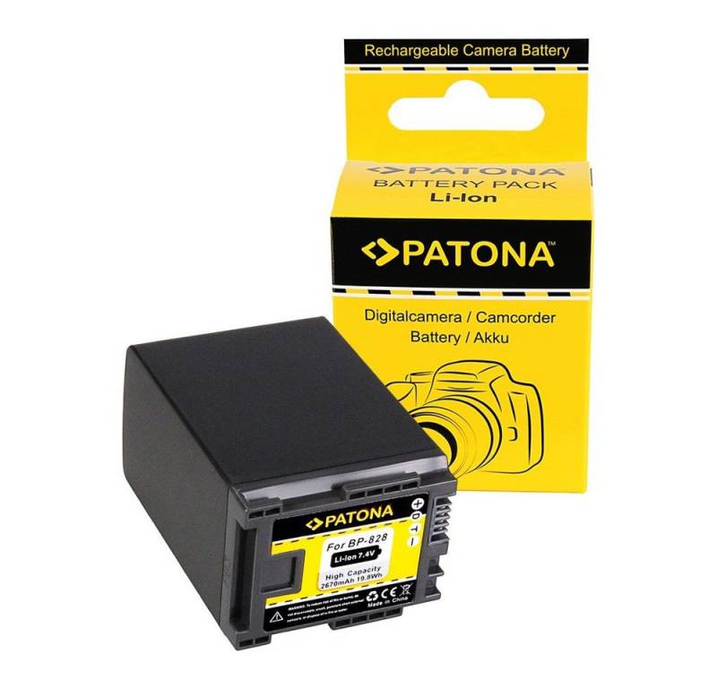 Patona Akku für Canon BP-828 BP827 Kamera-Akku Ersatzakku Kameraakku 2670 mAh (7,4 V, 1 St), HF-G30 XA20 XA25 LEGRIA HF G30 G25 G20 G10 von Patona