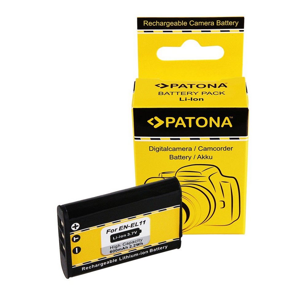 Patona Akku für Nikon EN-EL11 Kamera-Akku Ersatzakku Kameraakku 600 mAh (7,4 V, 1 St), Coolpix S550 S560 S-560 S-550 ENEL11 Ricoh R50 DB-80 DB80 von Patona