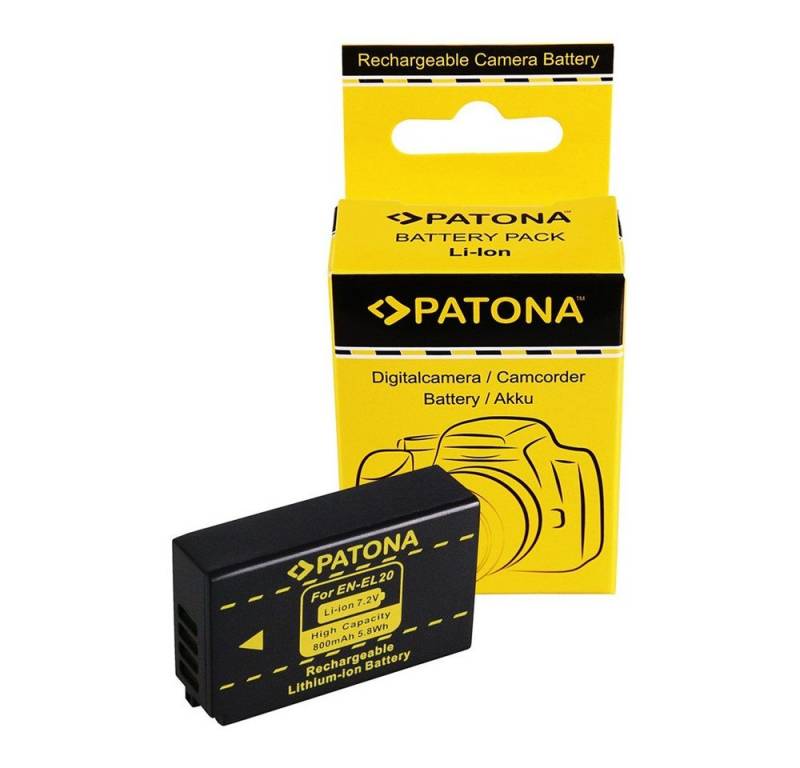 Patona Akku für Nikon EN-EL20 Kamera-Akku Ersatzakku Kameraakku 800 mAh (7,2 V, 1 St), EN-EL20a 1 J-1 1J1 J1 1V3 1 V-3 V3 ENEL20 ENEL20a von Patona
