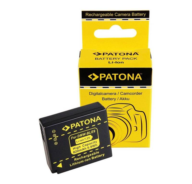 Patona Akku für Panasonic DMC GF3T Kamera-Akku Ersatzakku 820 mAh (7,2 V, 1 St), GF3W GF3CK GF3CR GF3 GF3x S6 S6K BLE9 BLE9PP BL9E von Patona