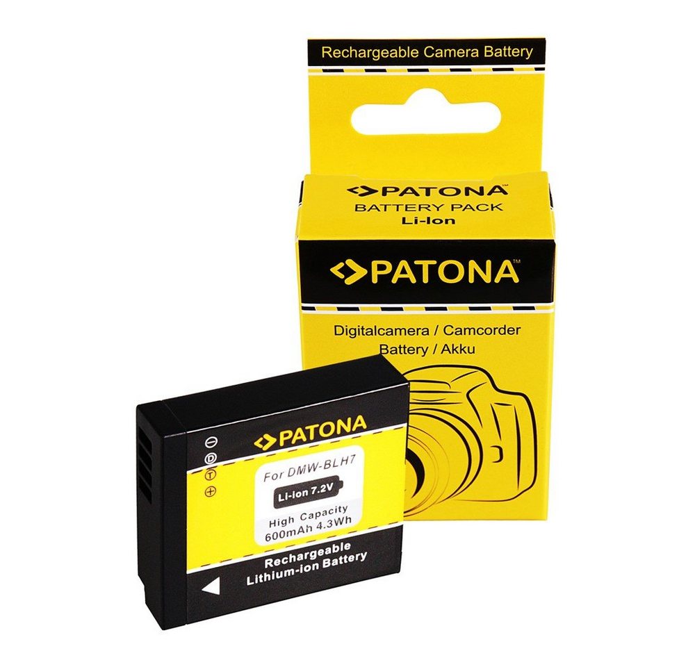 Patona Akku für Panasonic DMC-GM1 Kamera-Akku Ersatzakku 600 mAh (7,2 V, 1 St), DMW-BLH7E GM1 BLH7E von Patona