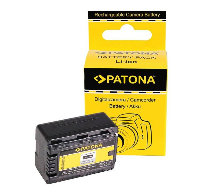 Patona Akku für Panasonic VW-VBK180 Kamera-Akku Ersatzakku 1790 mAh (3,6 V, 1 St), VBK180-K VBK180 HDC- HS60 SD40 SD80 + RESTLAUFANZEIGE von Patona