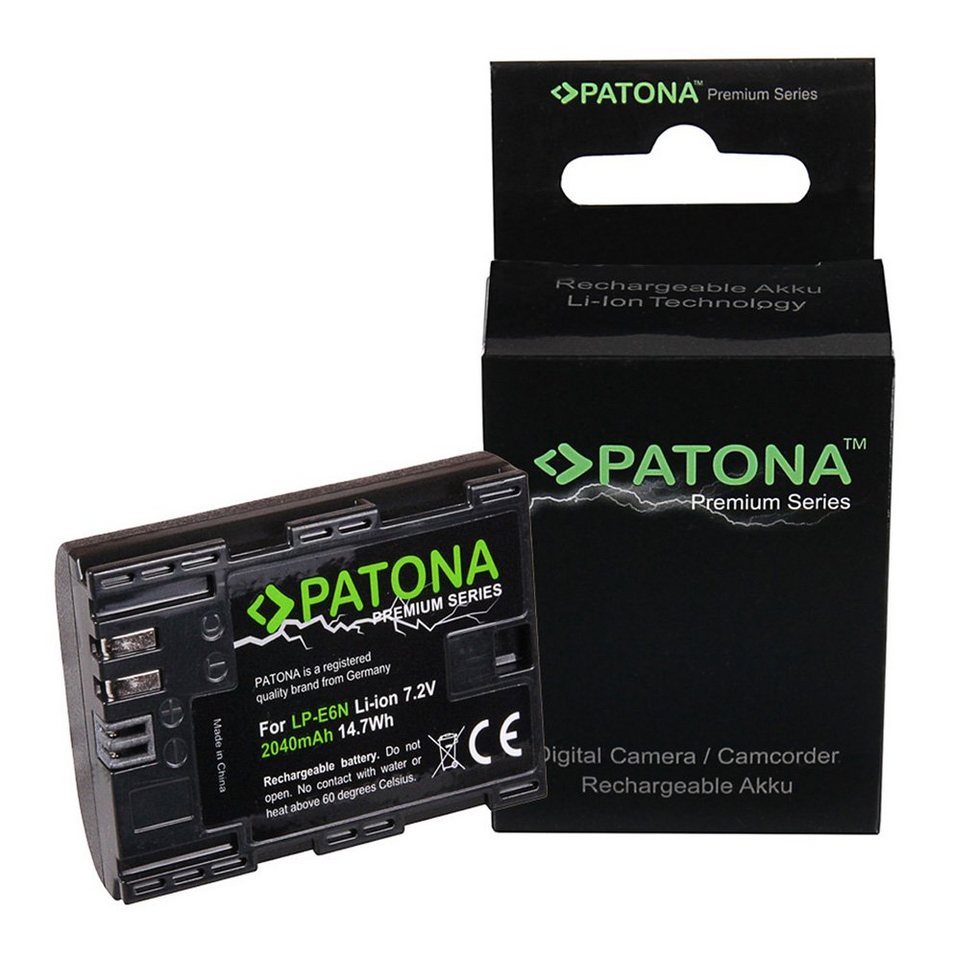 Patona Akku für die Canon EOS R R5 R6 kompatibel mit Canon LP-E6N / LP-E6NH Kamera-Akku LP-E6N 2040 mAh von Patona