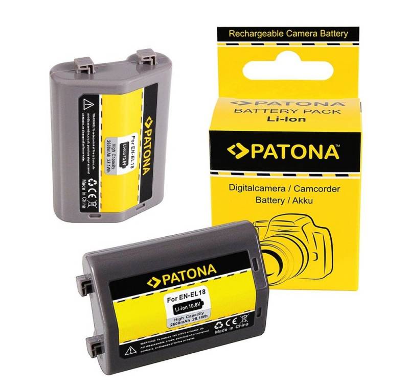 Patona Kamera-Akku Ersatzakku Kameraakku 2600 mAh (10,8 V, 2 St), EN-EL18 D4 D4S D5 D810 D850 von Patona