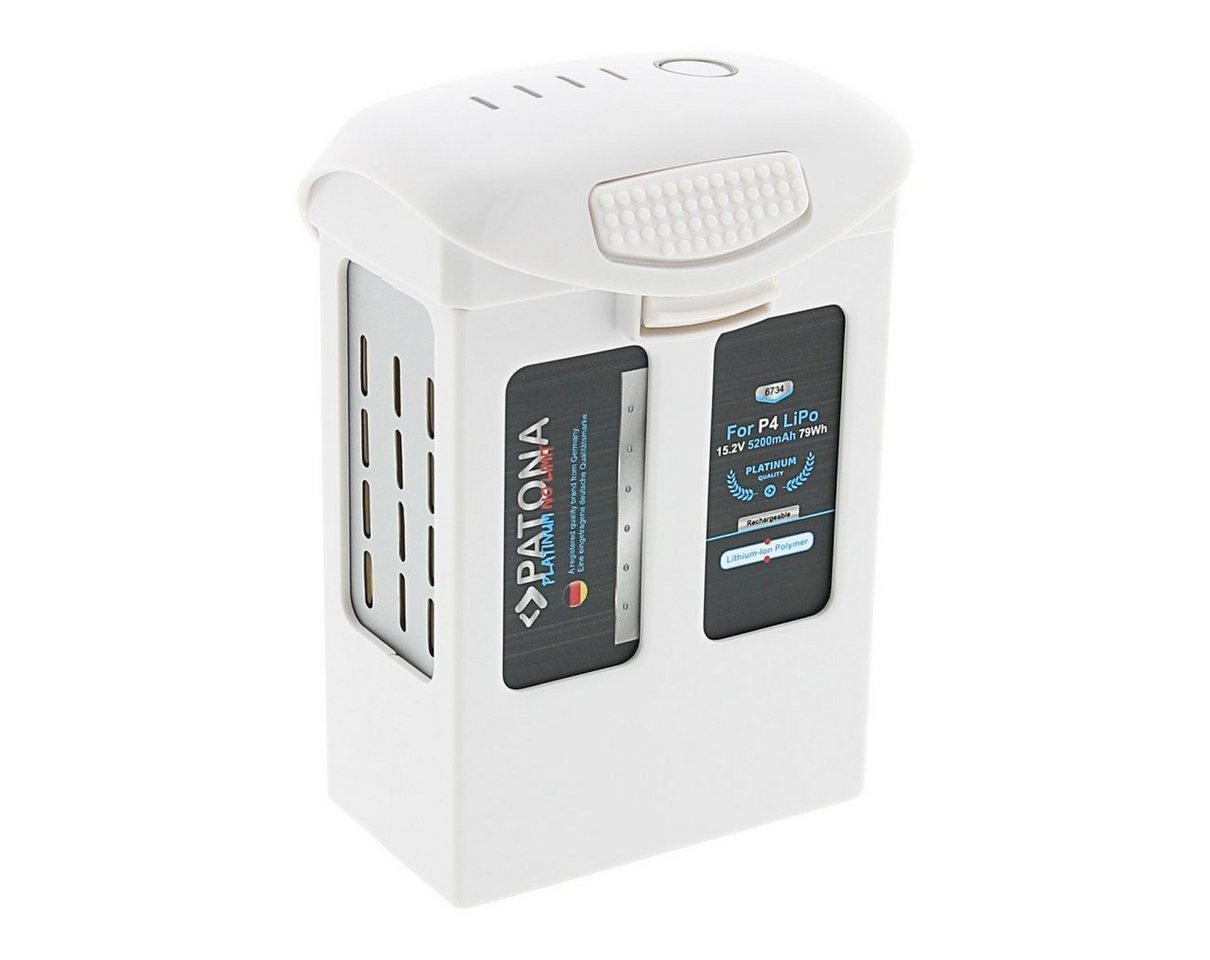 Patona Platinum Akku für DJI Phantom 4 Advanced Plus + Pro Obsidian 1650120 Drohnen-Akku Ersatz Drohnenakku 5200 mAh (15,2 V, 1 St), 100% kompatibel l maßgefertigte Passform l Überhitzungsschutz von Patona