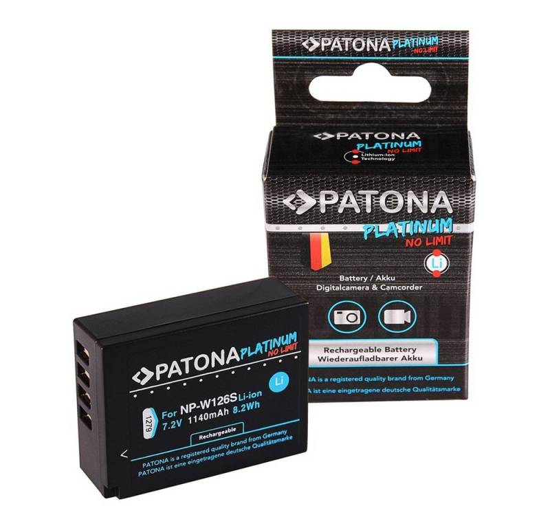 Patona Platinum Akku für Fuji X-T3 VPB-XT3 Kamera-Akku Ersatzakku Kameraakku 1140 mAh (7,2 V, 1 St), NP-W126S HS33 EXR Fujifilm Finepix Pro 1 HS30 VPB-XT2 von Patona