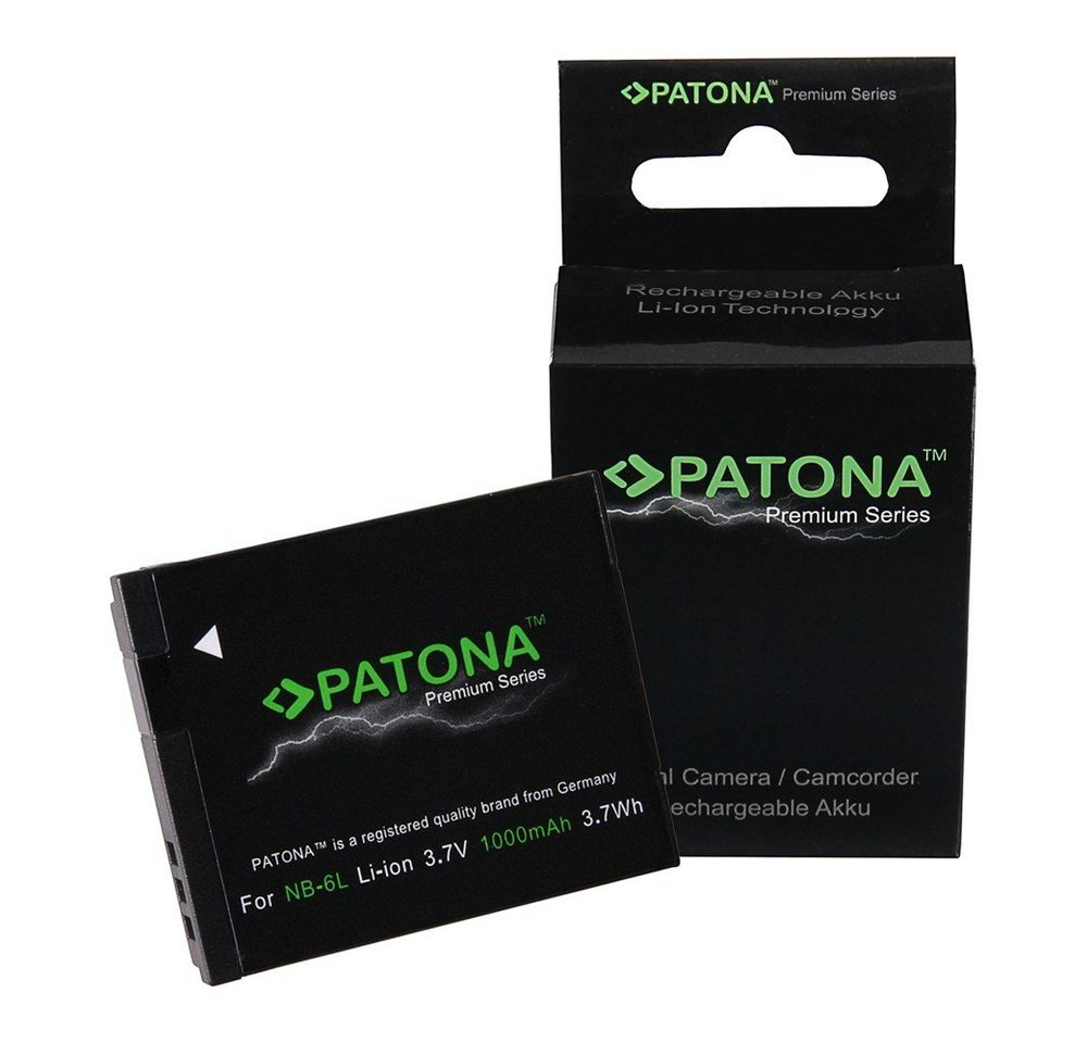 Patona Premium Akku für Canon NB-6L NB6L Kamera-Akku Ersatzakku Kameraakku 1000 mAh (3,7 V, 1 St), NB6L Ixus 85 IXY DIGITAL 25 PowerShot SD770 IS von Patona