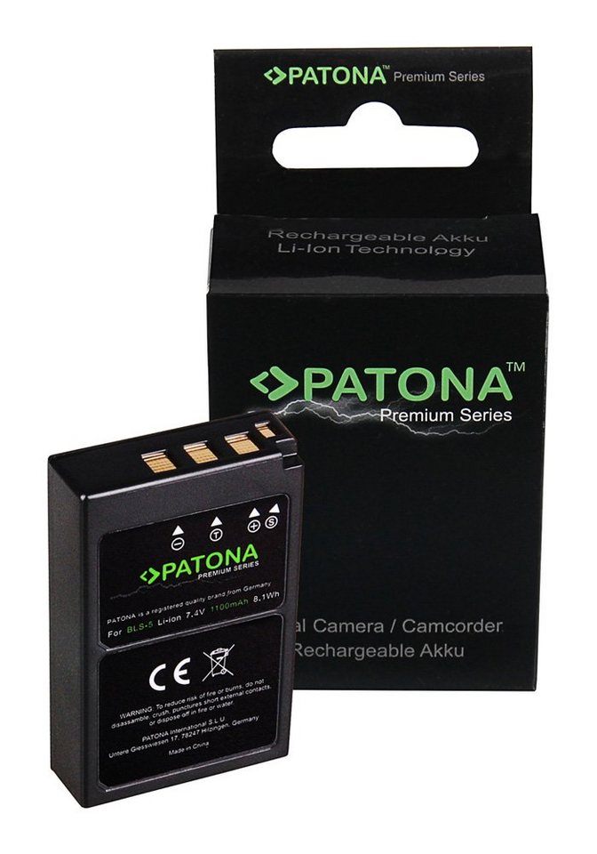 Patona Premium Ersatzakku für die Olympus Pen E-PL8 / PL8 - Akku für Olympus Kamera-Akku BLS-5 / BLS-50 1100 mAh von Patona