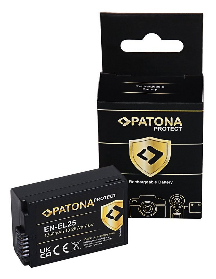 Patona Protect Akku für die Nikon Z 50 / Nikon Z fc Kamera-Akku EN-EL25 1350 mAh, Akku-Gehäuse aus feuerhemmenden V1 Material von Patona