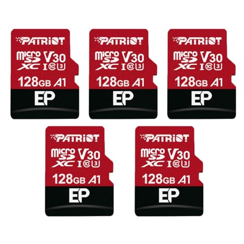 Patriot Memory 128GB A1 / V30 Speicherkarte für Android-Telefone und -Tablets, 4K-Videoaufzeichnung - 5er Pack von Patriot Memory