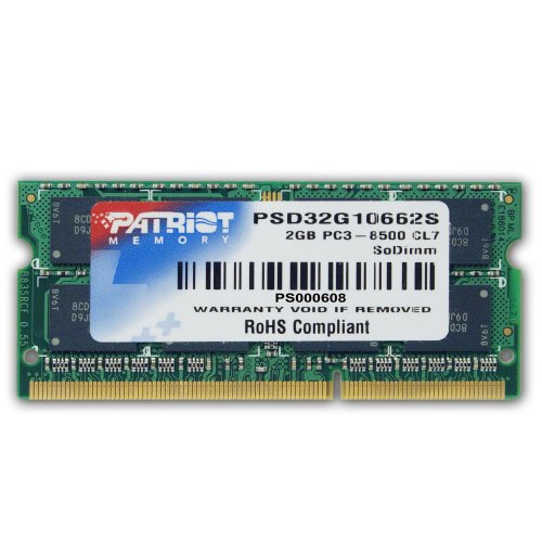 Patriot PC3-8500 Arbeitsspeicher 2GB (1066 MHz, 204-polig) DDR3-RAM Kit von Patriot Memory