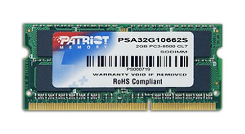 Patriot PC3-8500 Arbeitsspeicher 2GB (1066 MHz, 204-polig) DDR3-RAM Kit von Patriot Memory