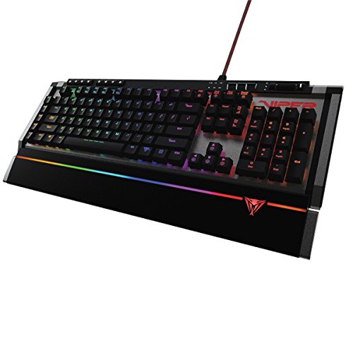 Patriot Viper V770 – Mechanische Gaming Tastatur, RGB-Beleuchtung, braune Schalter - Brown Switches (Kailh), 108 programmierbare Tasten, 5 Makrotasten, Handballenauflage, Deutsches-Layout (QWERTZ) von Patriot Memory