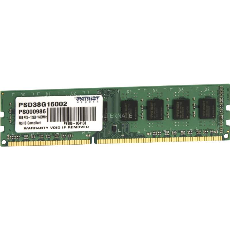 DIMM 8 GB DDR3-1600  , Arbeitsspeicher von Patriot