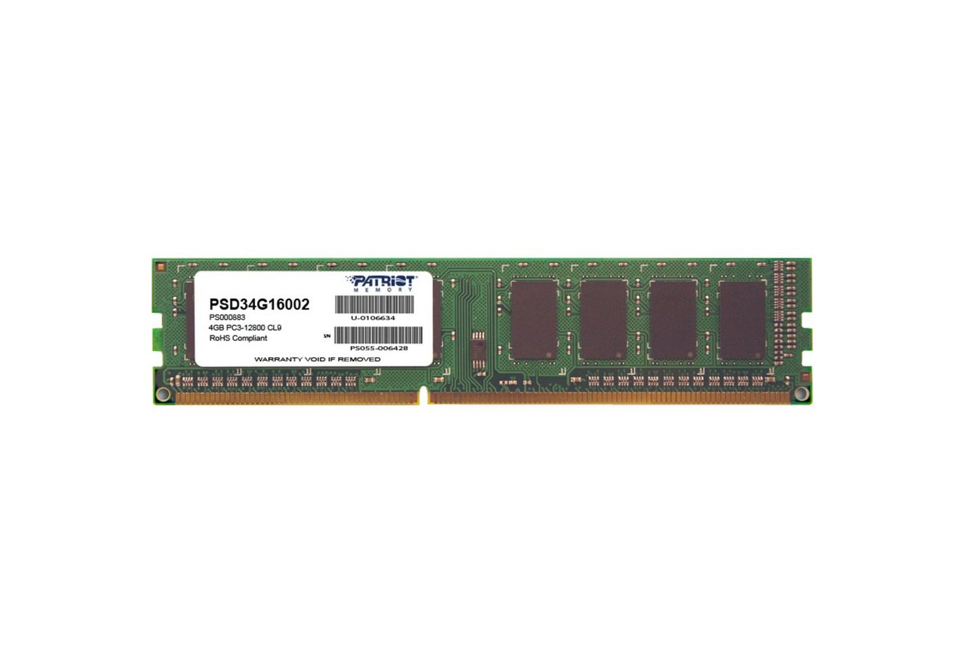 Patriot DIMM 4 GB DDR3-1600 Arbeitsspeicher von Patriot