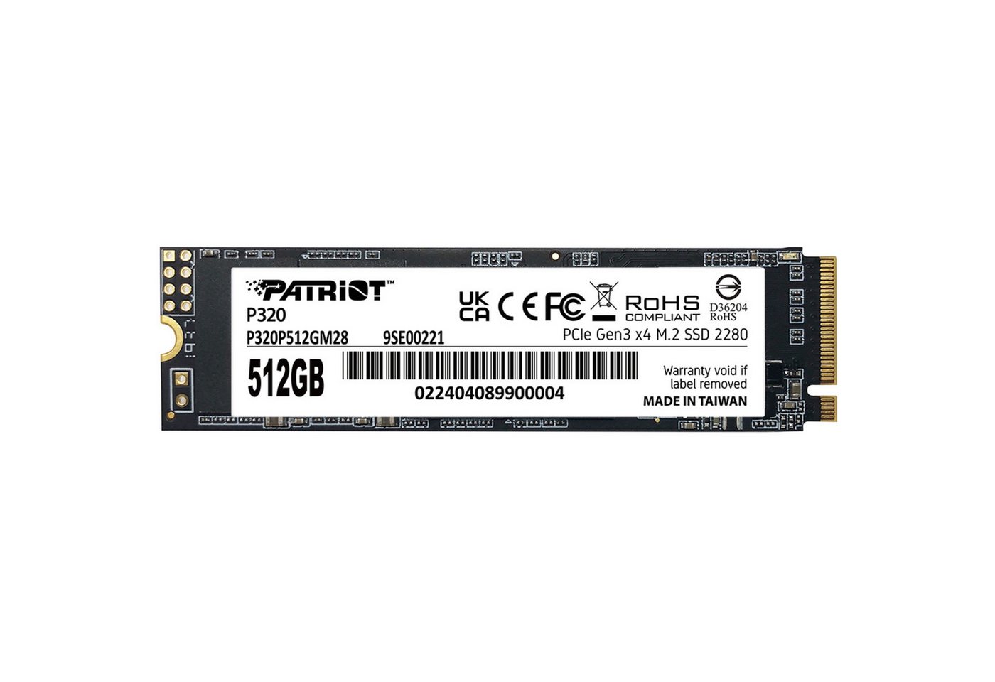 Patriot Patriot P320 512 GB, SSD, (PCIe 3.0 x4, NVMe 1.3, SSD-Festplatte (512 GB) 2.5" von Patriot