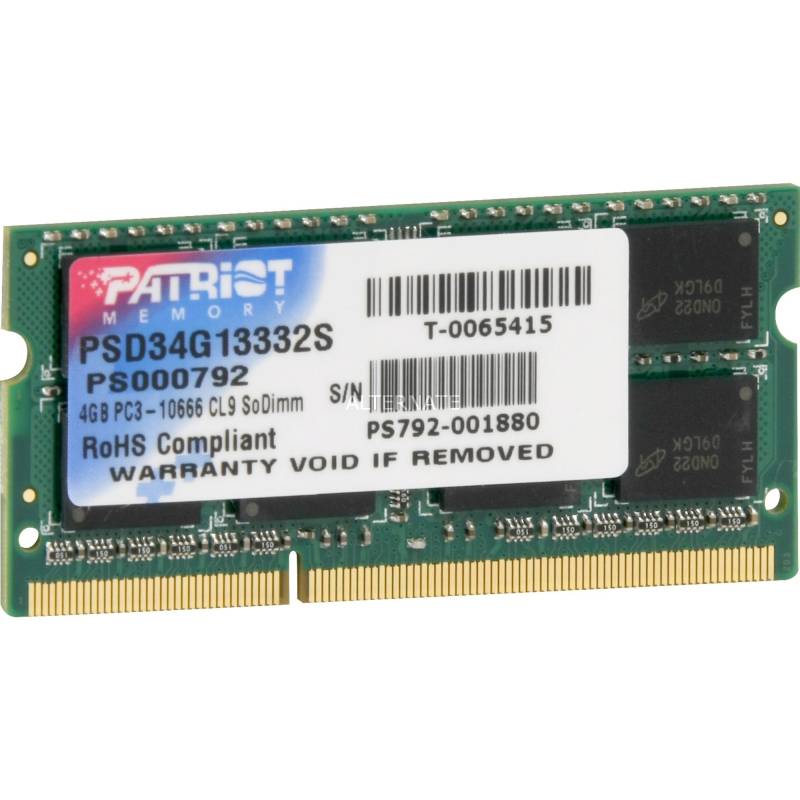 SO-DIMM 4 GB DDR3-1333  , Arbeitsspeicher von Patriot