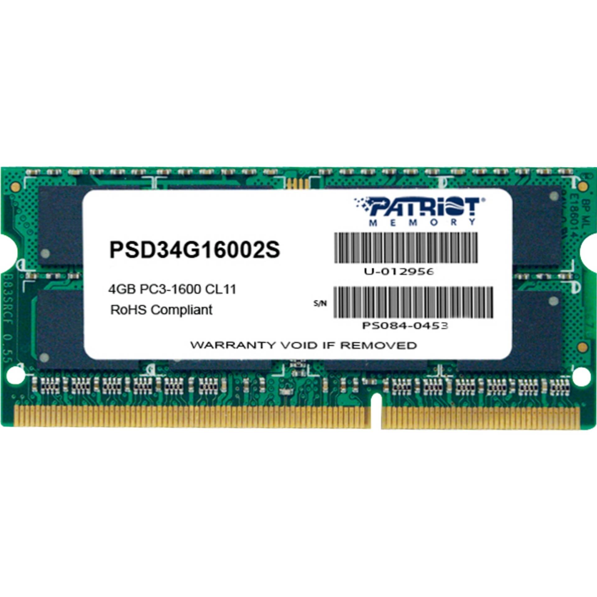 SO-DIMM 4 GB DDR3-1600  , Arbeitsspeicher von Patriot
