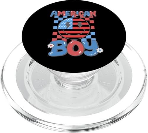 American Boy Retro Groovy Smile Face US-Flagge 4. Juli PopSockets PopGrip für MagSafe American Boy Retro Groovy Smile Face US-Flagge 4. Juli PopSockets PopGrip für MagSafe von Patriotic American 4th of July Apparel