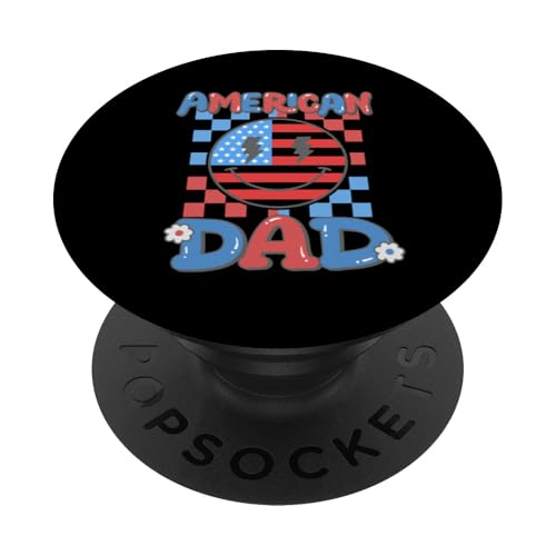 American Dad Retro Groovy Smile Face US-Flagge 4. Juli PopSockets Klebender PopGrip American Dad Retro Groovy Smile Face US-Flagge 4. Juli PopSockets Klebender PopGrip von Patriotic American 4th of July Apparel