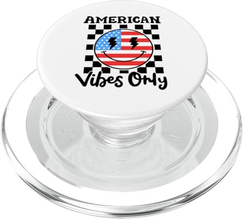 American Vibes Only Retro Groovy Smile Face USA 4. Juli PopSockets PopGrip für MagSafe American Vibes Only Retro Groovy Smile Face USA 4. Juli PopSockets PopGrip für MagSafe von Patriotic American 4th of July Apparel