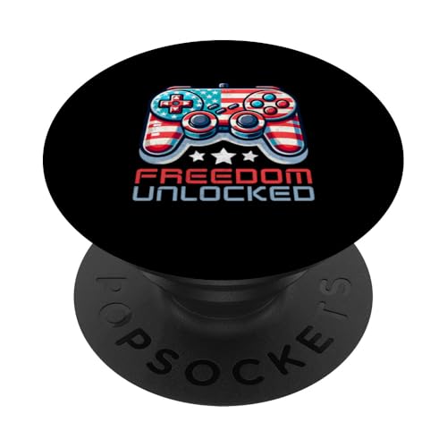 Freedom Unlocked Game 4. Juli Video Gamer Männer Jungen Kinder PopSockets Klebender PopGrip Freedom Unlocked Game 4. Juli Video Gamer Männer Jungen Kinder PopSockets Klebender PopGrip von Patriotic American 4th of July Apparel