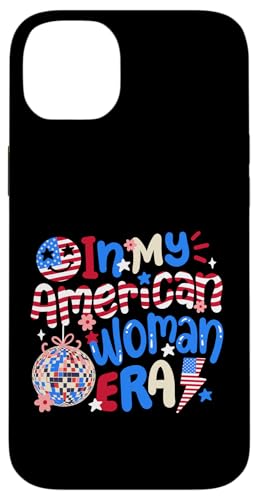 In My American Woman Era Retro Groovy 4. Juli Mädchen Kinder Hülle für iPhone 14 Plus von Patriotic American 4th of July Apparel
