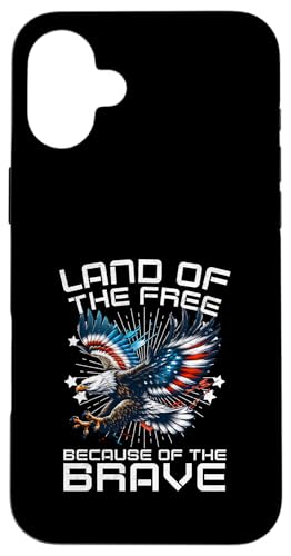 Land der Freien wegen der mutigen America Eagle Men Hülle für iPhone 16 Plus Land der Freien wegen der mutigen America Eagle Men Hülle für iPhone 16 Plus von Patriotic American 4th of July Apparel