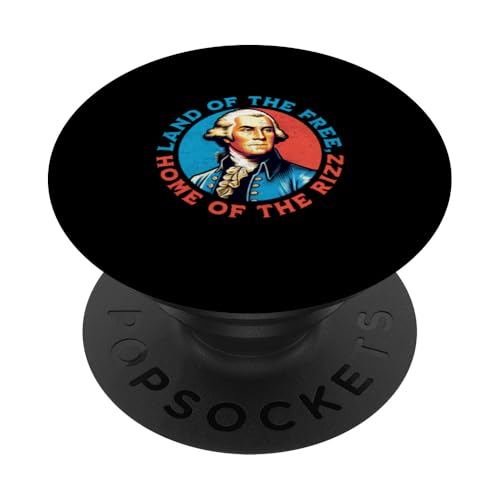 Land of the Free George Washington Funny 4th of Juli Men PopSockets Klebender PopGrip von Patriotic American 4th of July Apparel