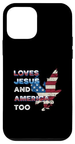 Loves Jesus And America Too 4th of Juli Christian American Hülle für iPhone 12 mini Loves Jesus And America Too 4th of Juli Christian American Hülle für iPhone 12 mini von Patriotic American 4th of July Apparel