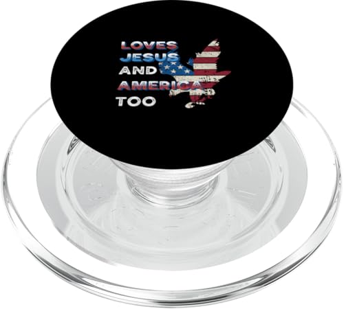 Loves Jesus And America Too 4th of Juli Christian American PopSockets PopGrip für MagSafe Loves Jesus And America Too 4th of Juli Christian American PopSockets PopGrip für MagSafe von Patriotic American 4th of July Apparel