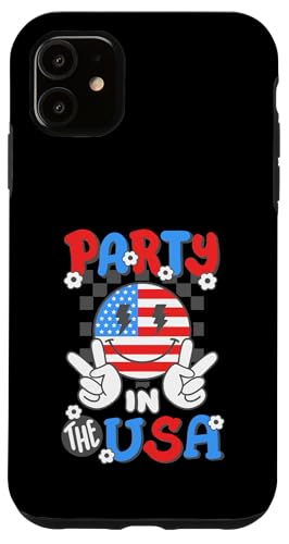 Party In The USA Retro Groovy Smile Face 4th of Juli Women Hülle für iPhone 11 Party In The USA Retro Groovy Smile Face 4th of Juli Women Hülle für iPhone 11 von Patriotic American 4th of July Apparel