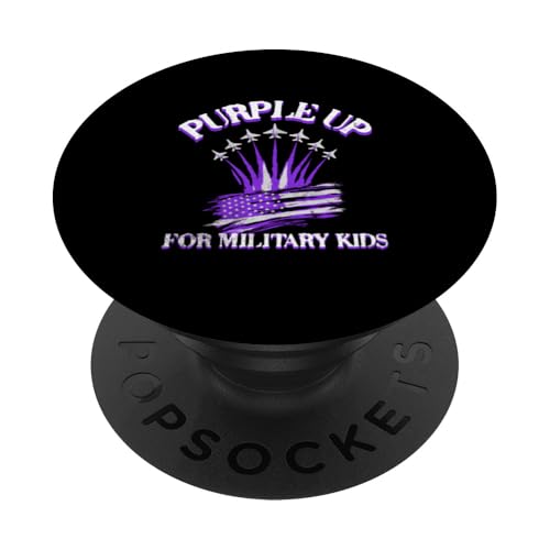 Purple Up For Military Kids Day, amerikanische Kinder, Jungen und Mädchen PopSockets Klebender PopGrip Purple Up For Military Kids Day, amerikanische Kinder, Jungen und Mädchen PopSockets Klebender PopGrip von Patriotic American 4th of July Apparel