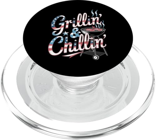Grillin' & Chillin' Patriotisches Grill-Design PopSockets PopGrip für MagSafe von Patriotic BBQ Designs