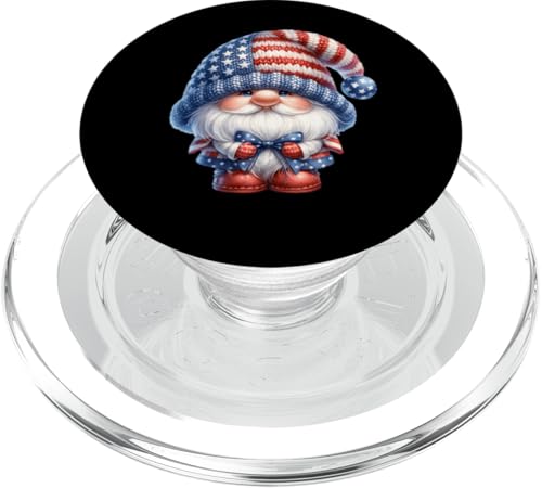 4th Of July Gnome With American Flag Hat Independence Day PopSockets PopGrip für MagSafe von Patriotic Gnome Stuff Fourth Of July Accessories