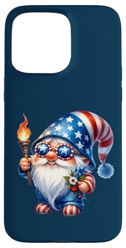 Cute July 4th Gnome Graphic With Torch And Patriotic Flowers Hülle für iPhone 15 Pro Max von Patriotic Gnome Stuff Fourth Of July Accessories