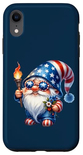 Cute July 4th Gnome Graphic With Torch And Patriotic Flowers Hülle für iPhone XR von Patriotic Gnome Stuff Fourth Of July Accessories