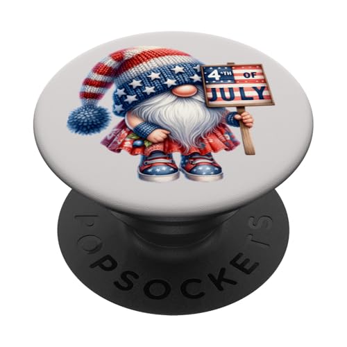 July 4th Gnome For Women Girls Patriotic Accessories For Mom PopSockets Klebender PopGrip von Patriotic Gnome Stuff Fourth Of July Accessories