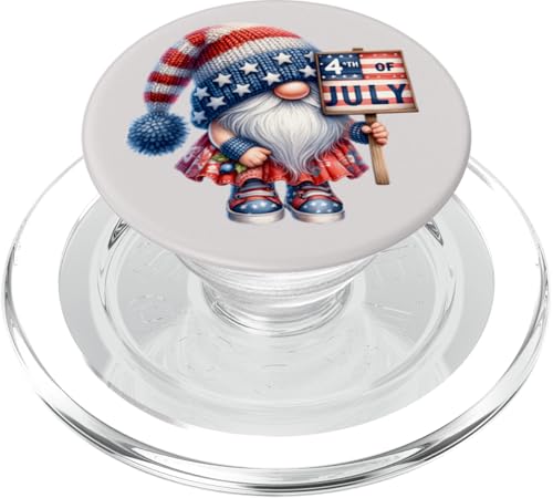 July 4th Gnome For Women Girls Patriotic Accessories For Mom PopSockets PopGrip für MagSafe von Patriotic Gnome Stuff Fourth Of July Accessories