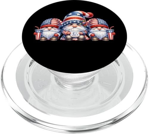 July 4th Gnomes For Women And Girls Funny Patriotic America PopSockets PopGrip für MagSafe von Patriotic Gnome Stuff Fourth Of July Accessories