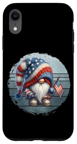 Retro 4th Of July Gnome American Flag Themed Graphic For Dad Hülle für iPhone XR von Patriotic Gnome Stuff Fourth Of July Accessories