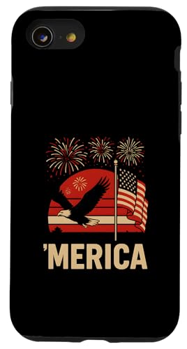 4. Juli 'Merica Vintage Sunset USA Fireworks Hülle für iPhone SE (2020) / 7 / 8 von Patriotic Panache - 4th of July & Memorial Day