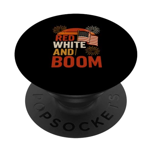 4. Juli Rot Weiß und Boom Patriotische Damen USA PopSockets Klebender PopGrip von Patriotic Panache - 4th of July & Memorial Day