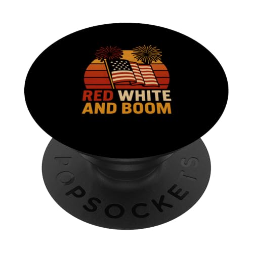 4. Juli Rot Weiß und Boom Patriotische Damen USA PopSockets Klebender PopGrip von Patriotic Panache - 4th of July & Memorial Day