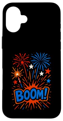 Cool Kids 4. Juli BOOM Fireworks Patriotic American USA Hülle für iPhone 16 Plus Cool Kids 4. Juli BOOM Fireworks Patriotic American USA Hülle für iPhone 16 Plus von Patriotic Panache - 4th of July & Memorial Day